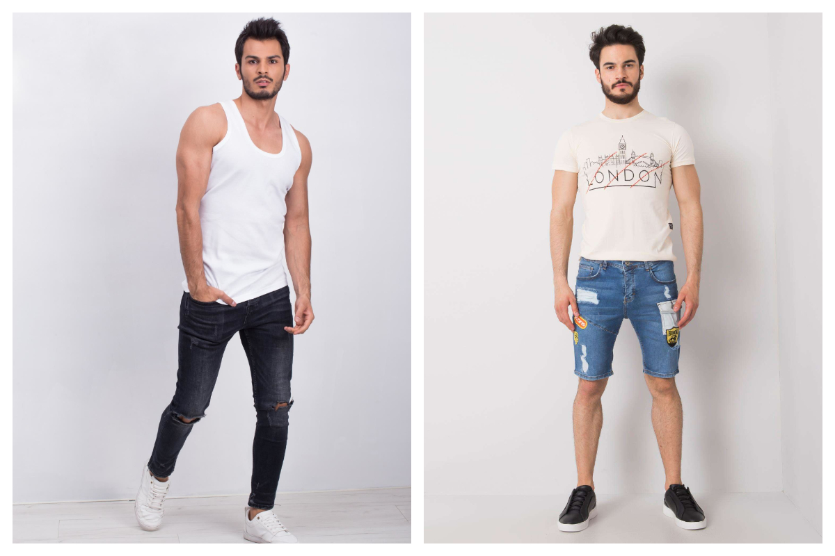 internetowy hurt odzieży spodnie jeans męskie długie i kótkie